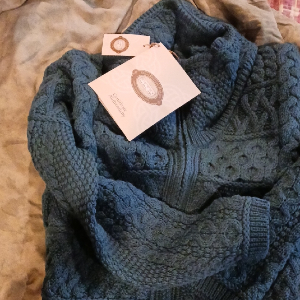 Elegant Textured Teal Sweater